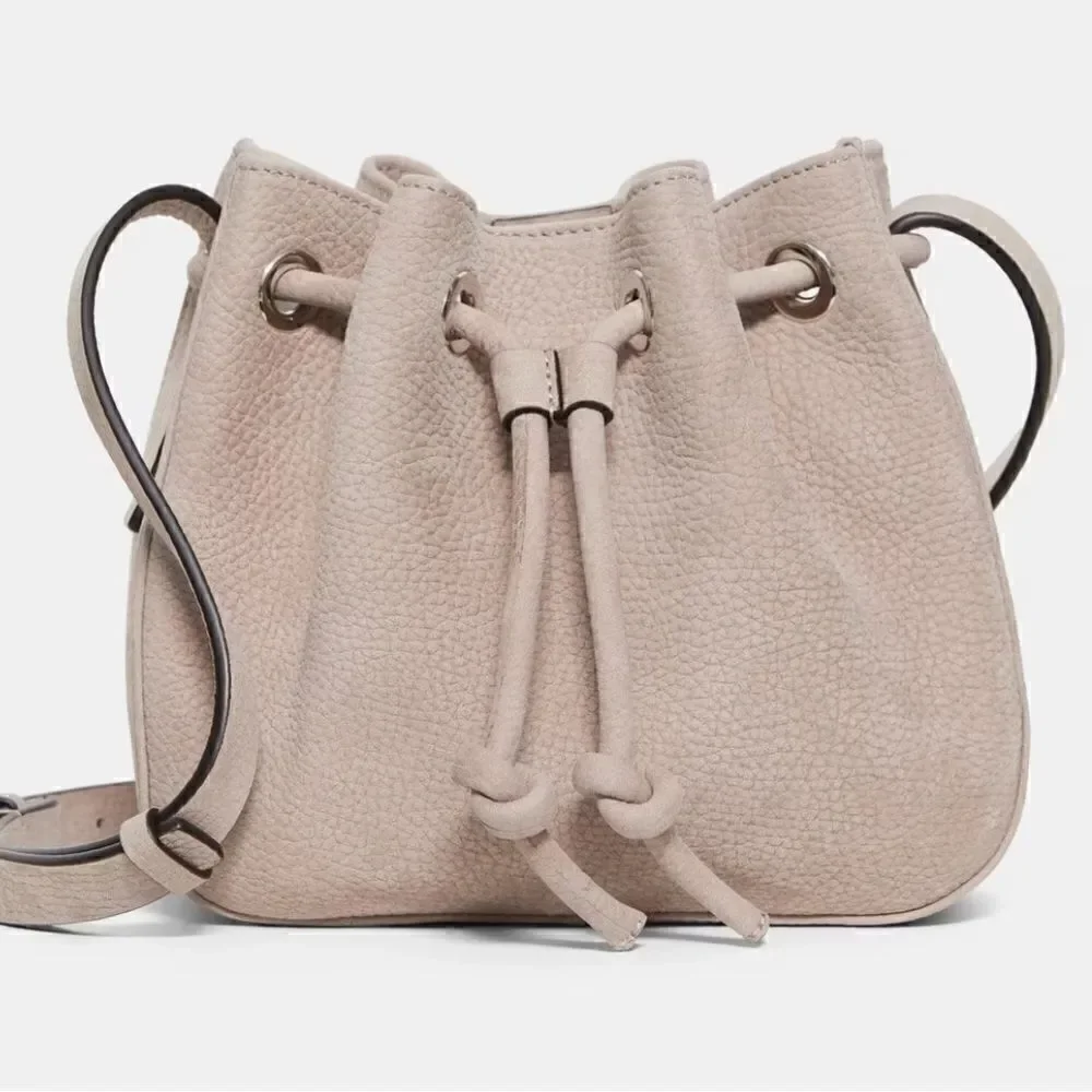 Theory small leather bucket bag NWT